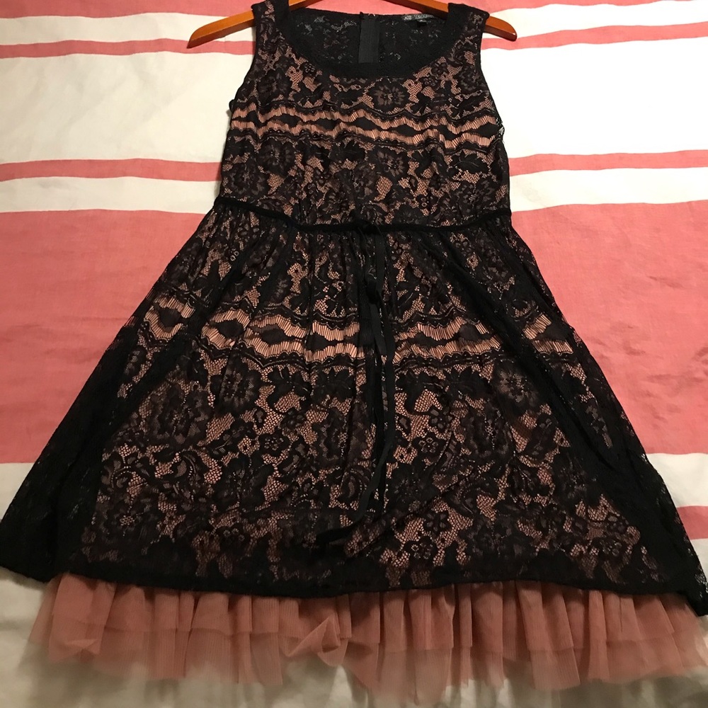 BeBop Black and Pink Lace Dress